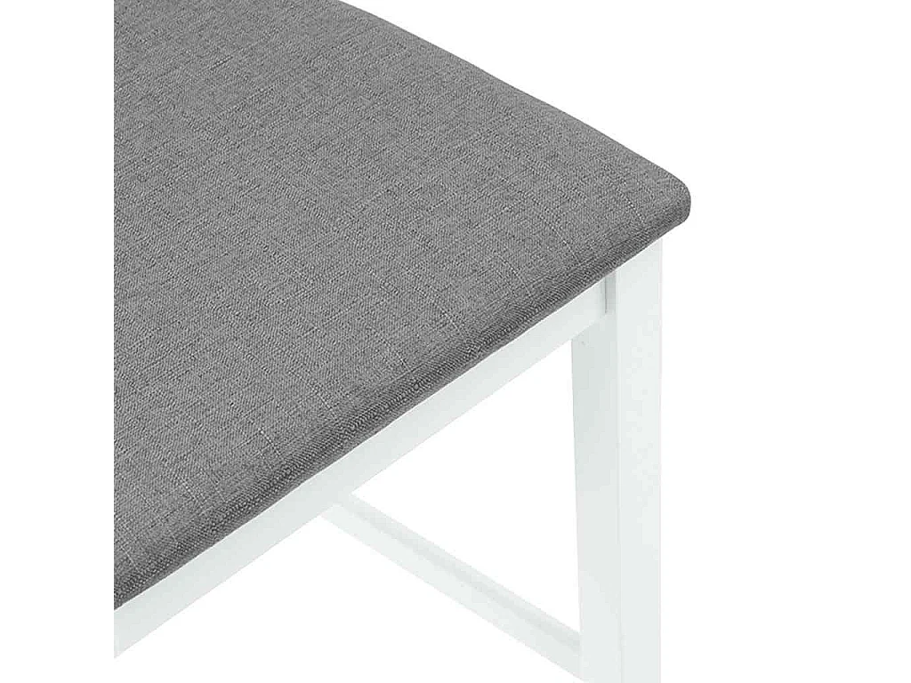 Sgabelli da Bar con Cuscini 2 pz Bianco Legno Massello di Hevea