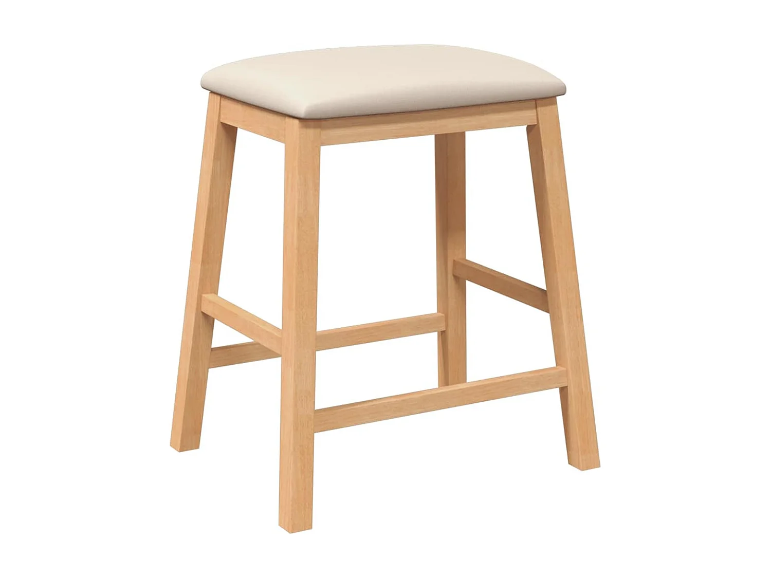 Barstoelen met kussens 2 st massief hout rubber