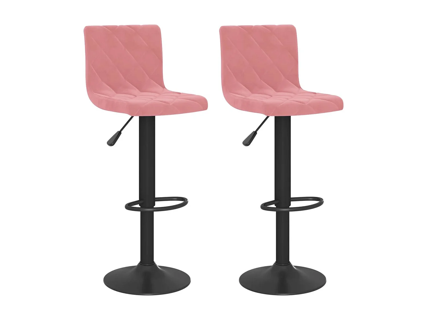 Tabourets de bar lot de 2 rose velours