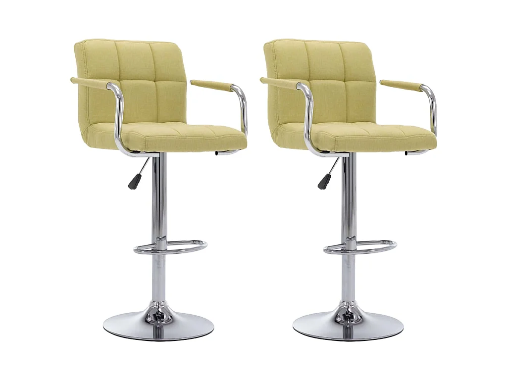 Chaises de bar lot de 2 vert tissu