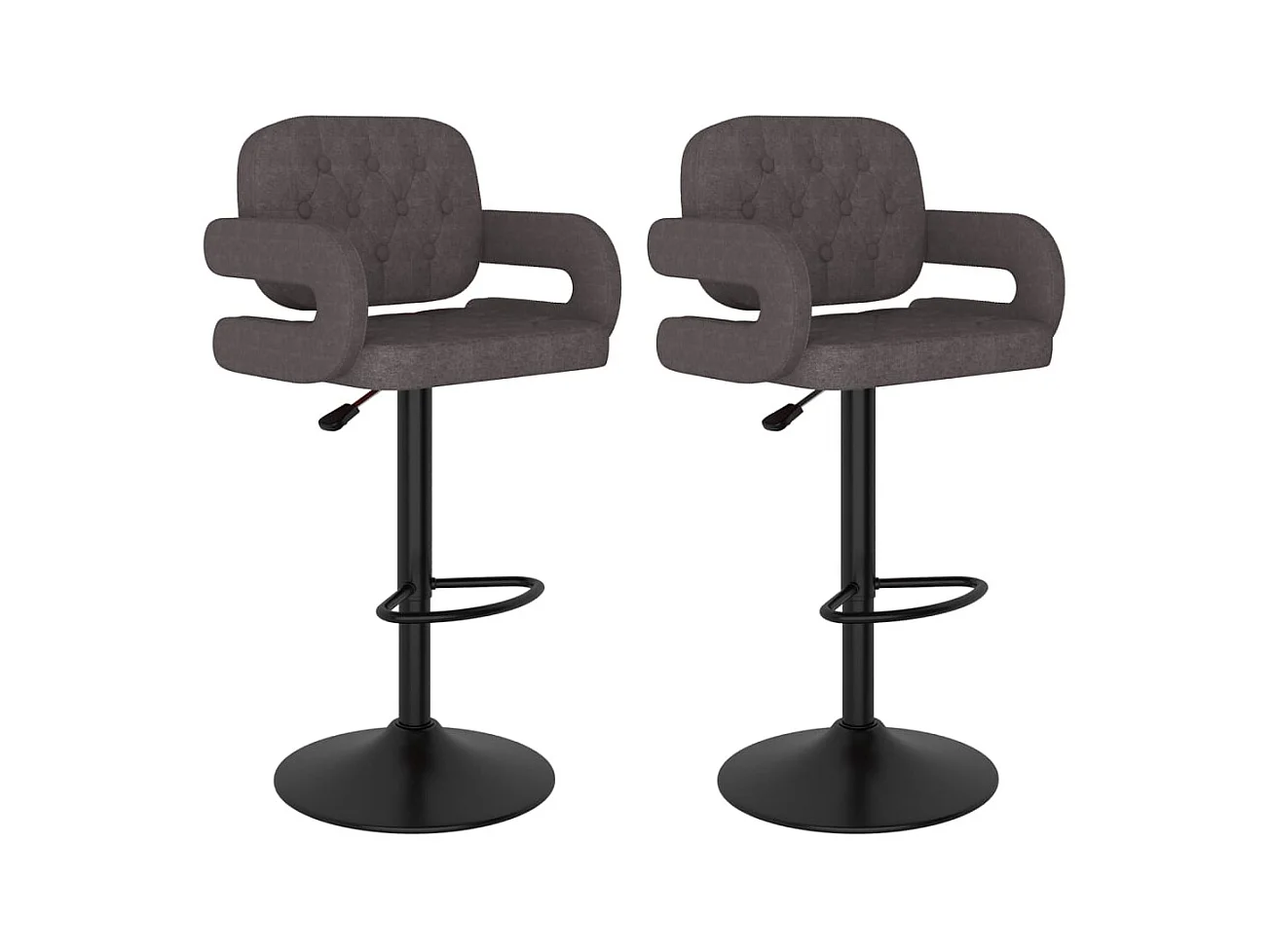 Tabourets de bar lot de 2 taupe tissu