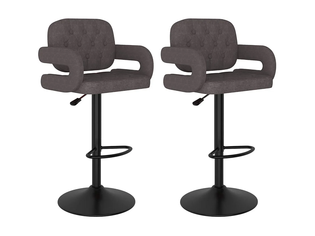 Tabourets de bar lot de 2 taupe tissu