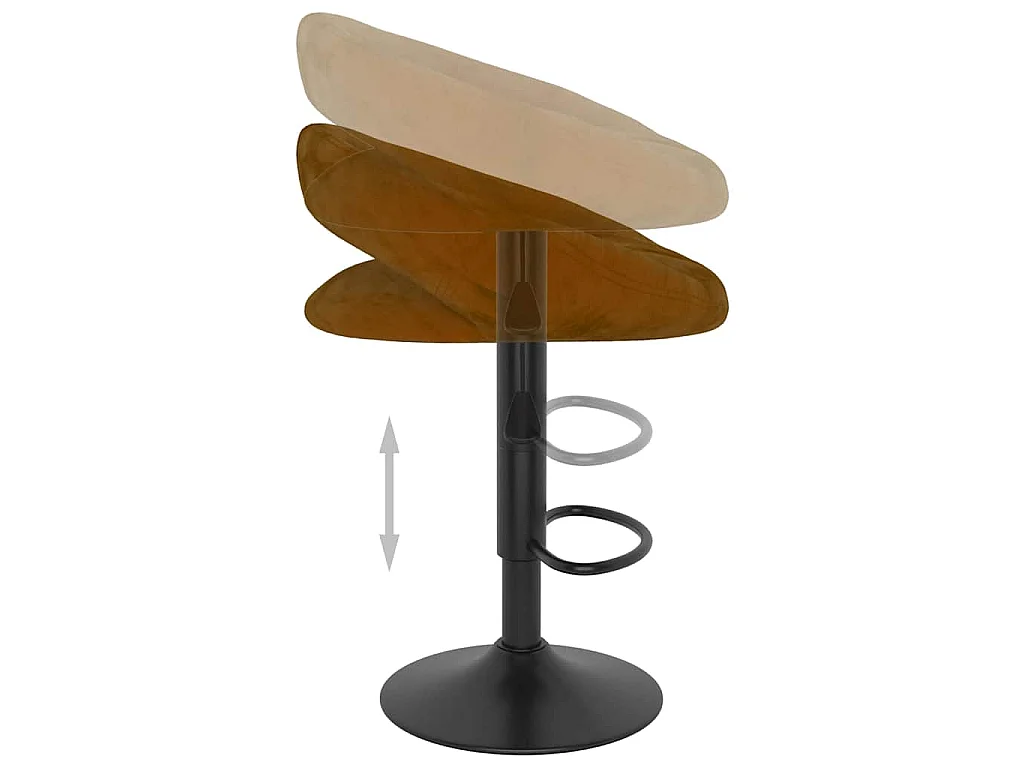 Tabourets de bar lot de 2 marron velours