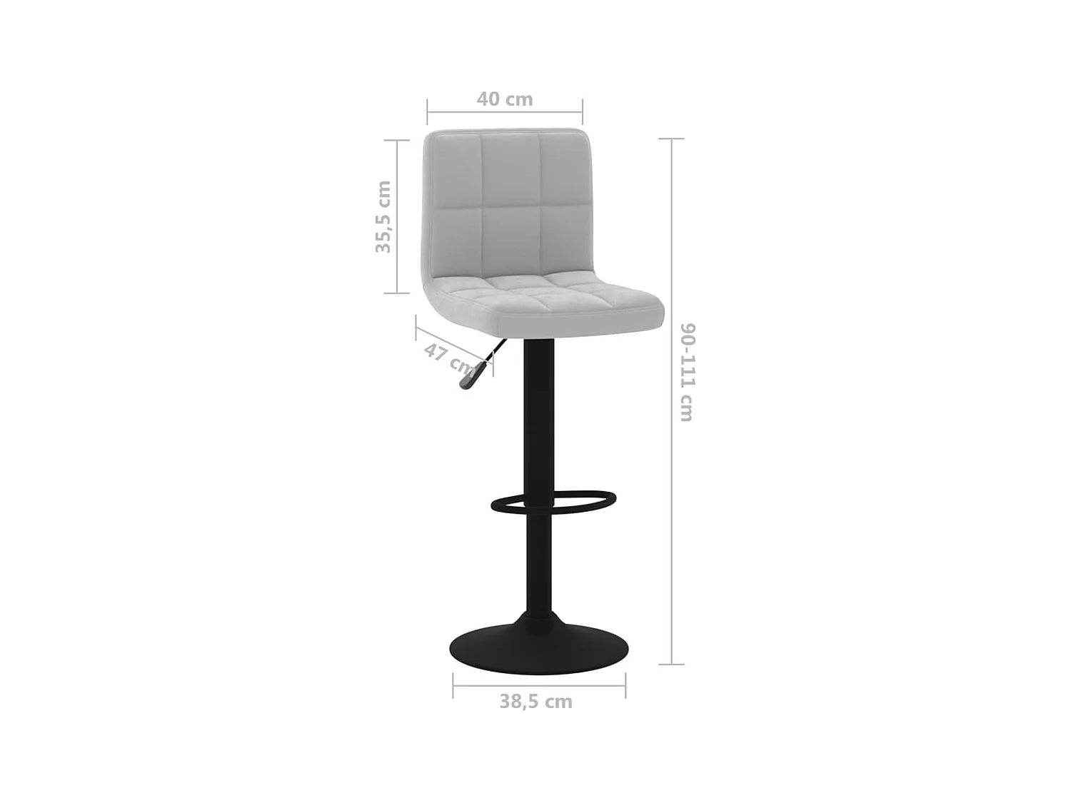 Tabouret de bar Gris clair Velours