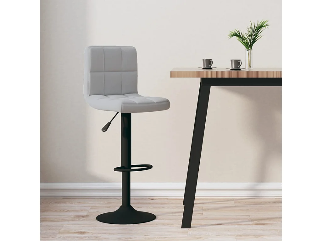 Taburete de cocina de terciopelo gris claro
