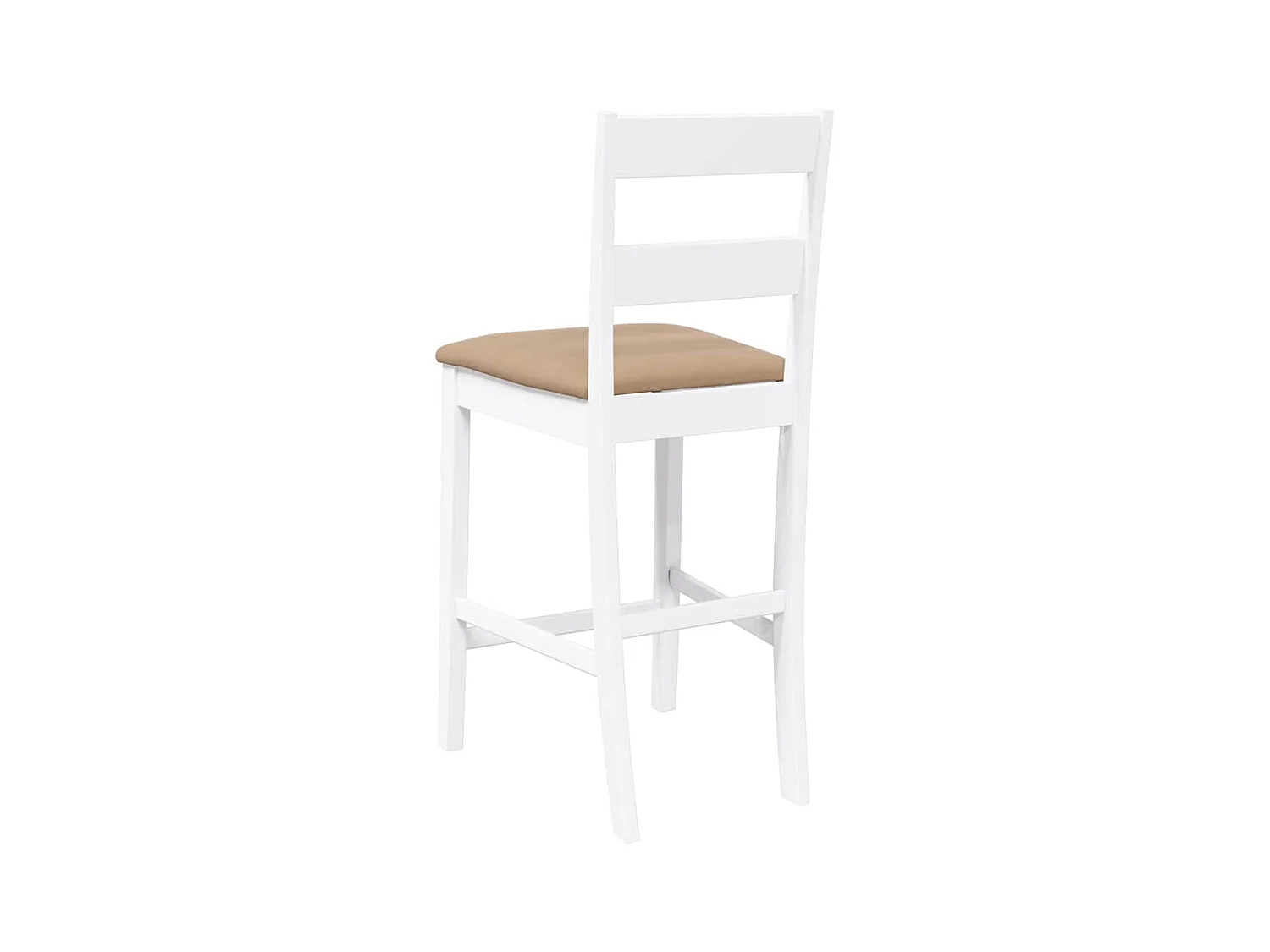 Barhocker mit Kissen 2 Stk. Weiß Massivholz Gummibaum