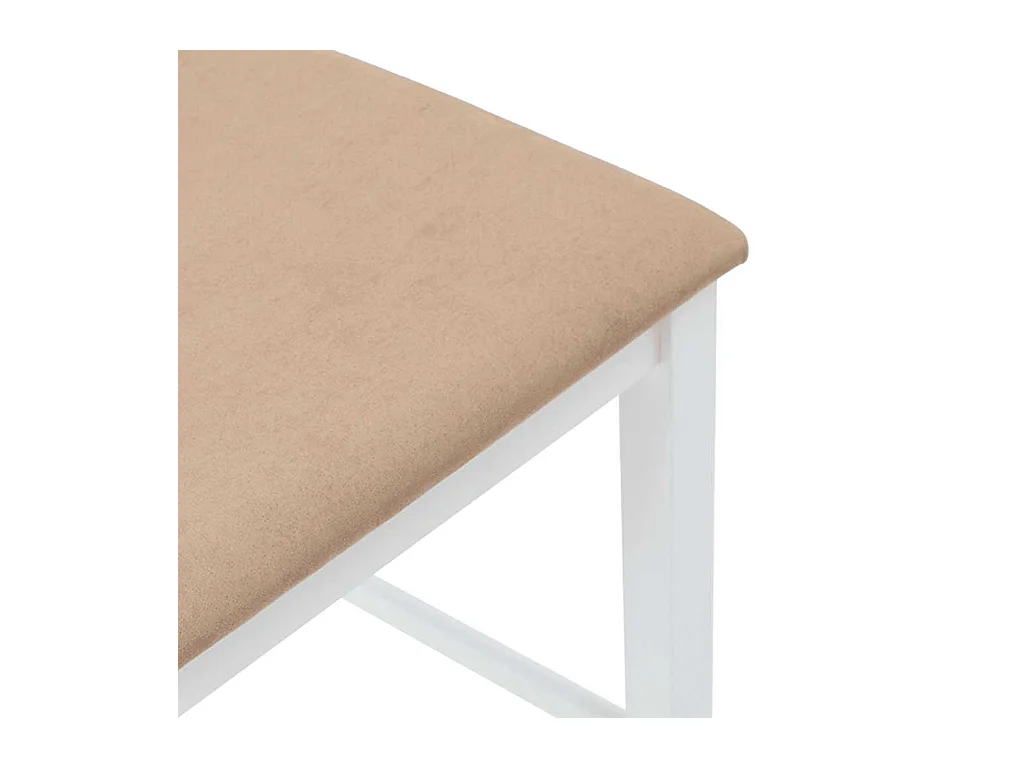 Barhocker mit Kissen 2 Stk. Weiß Massivholz Gummibaum