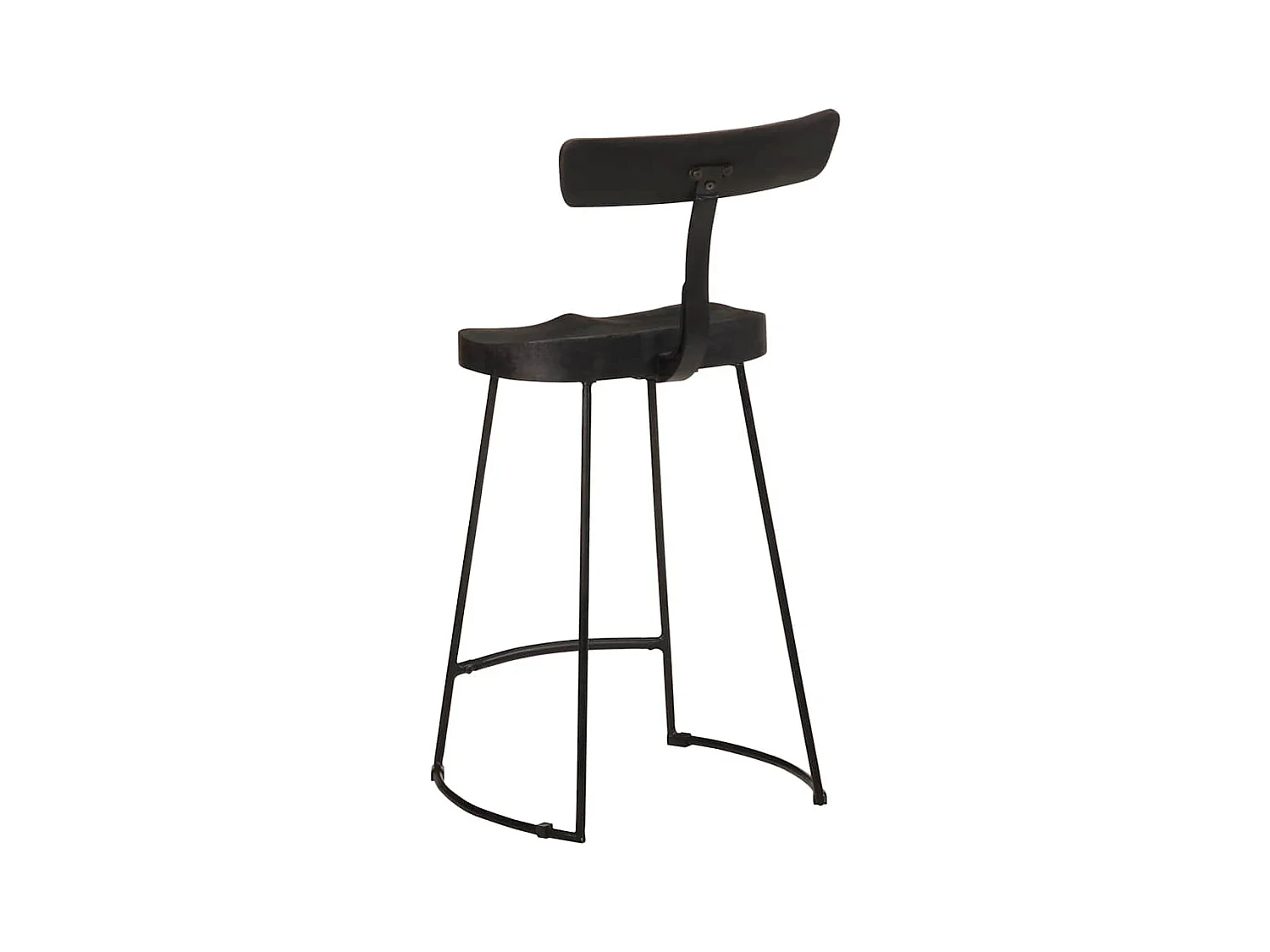 Sgabelli da Bar 2 pz Neri 49x43x88 cm Legno Massello di Mango