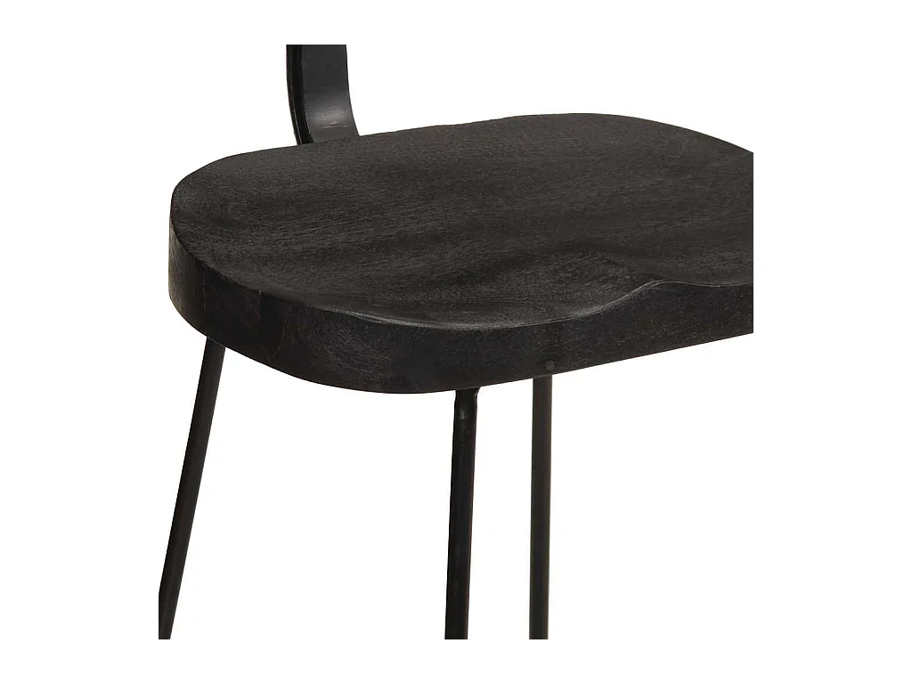 Barhocker 2 Stk. Schwarz 49x43x88 cm Mango Massivholz