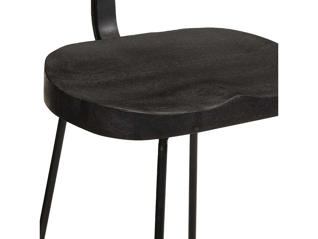 Barhocker 2 Stk. Schwarz 49x43x88 cm Mango Massivholz