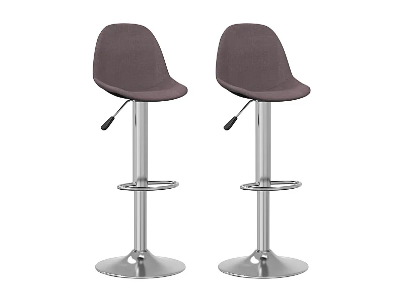 Tabourets de bar lot de 2 taupe tissu