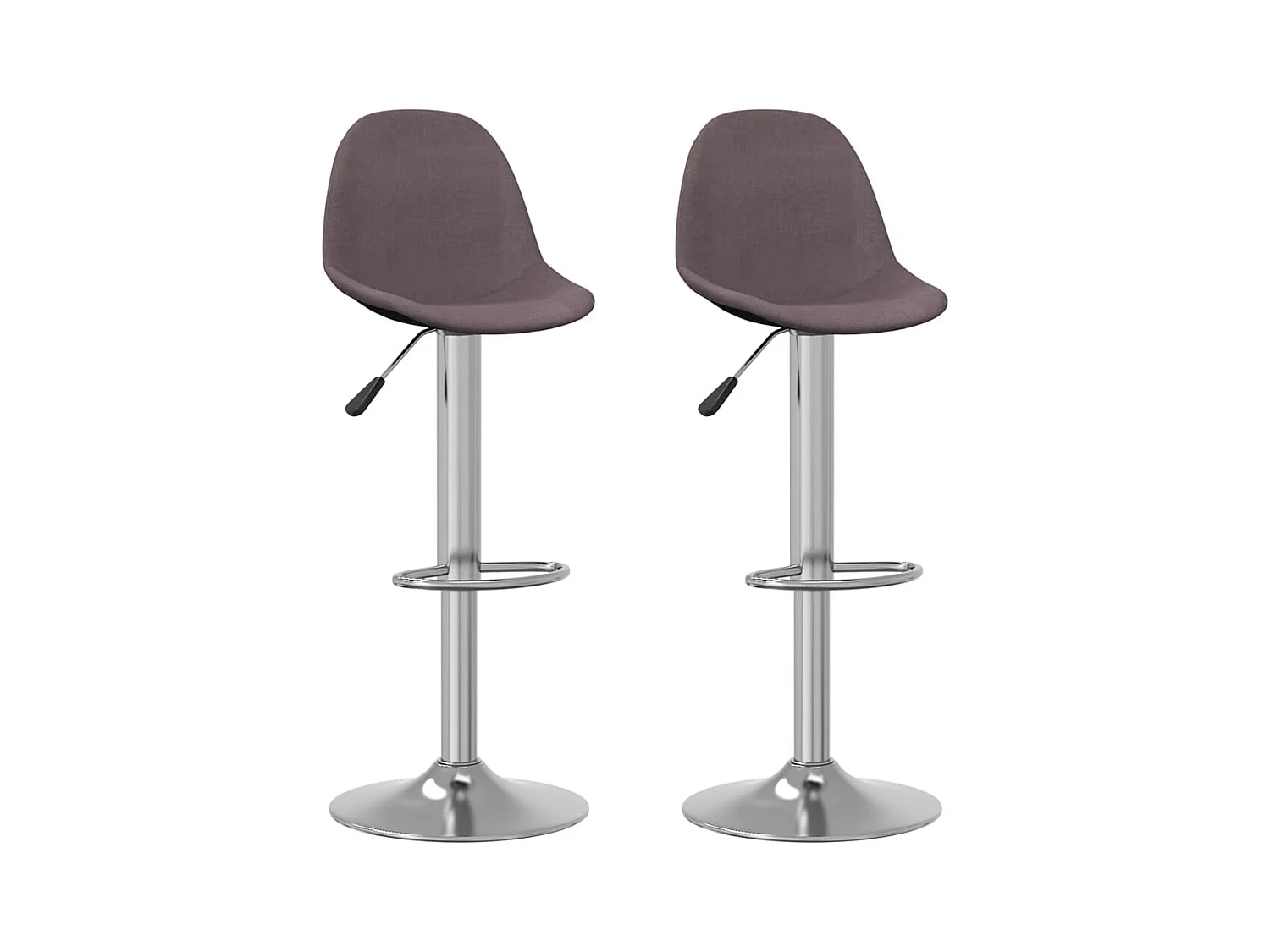 Tabourets de bar lot de 2 taupe tissu