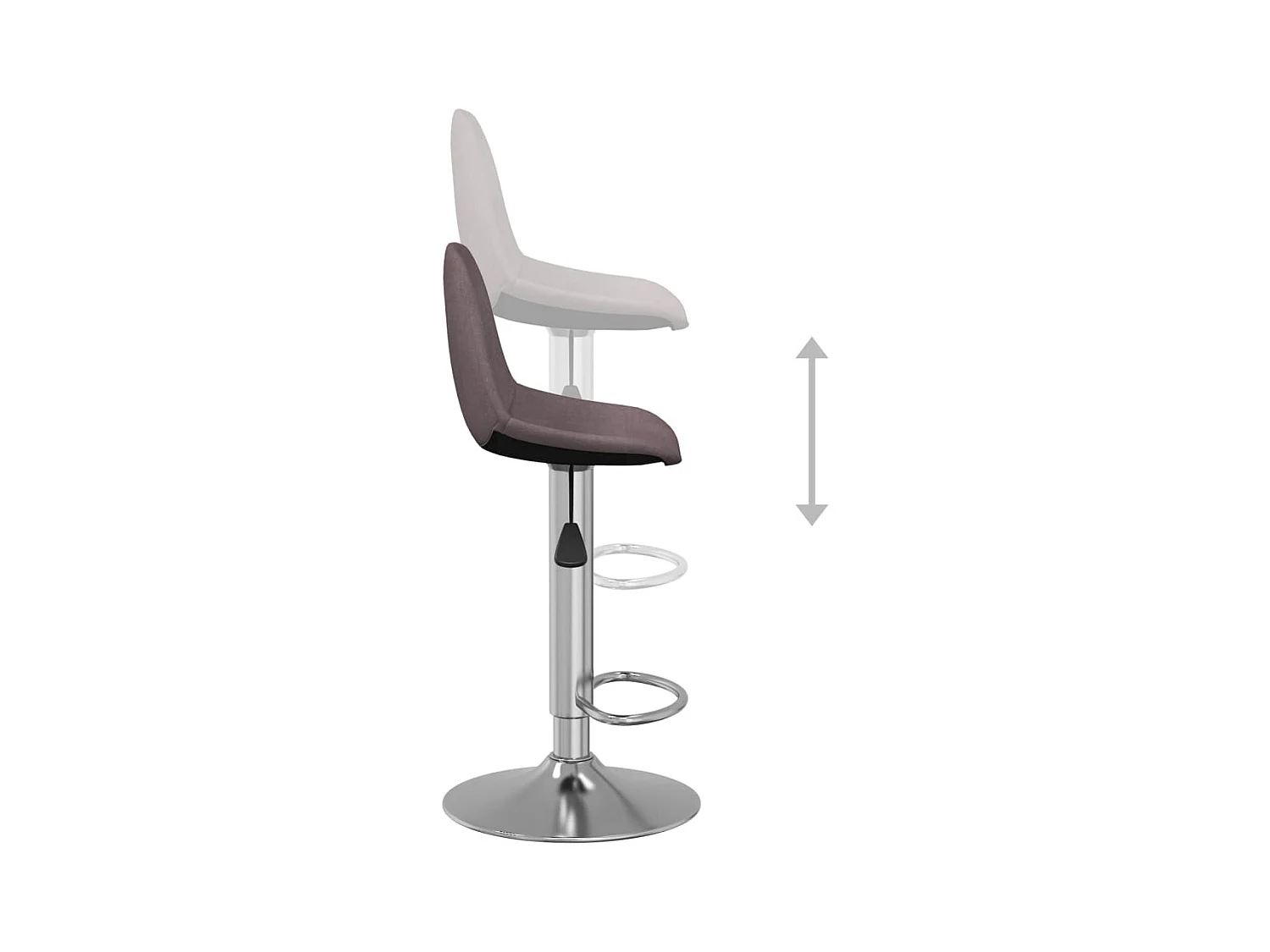 Tabourets de bar lot de 2 taupe tissu