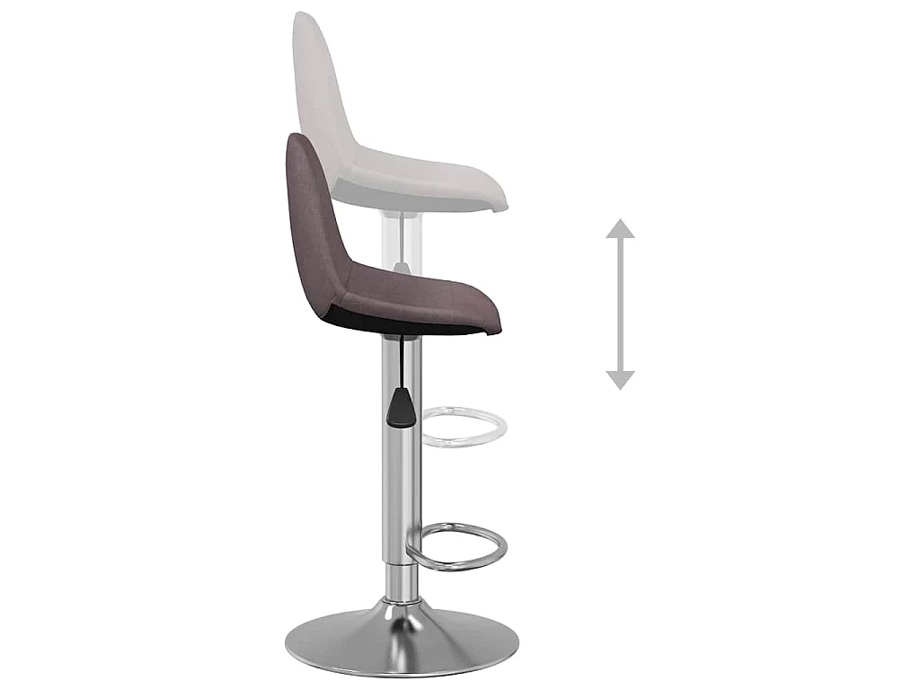 Tabourets de bar lot de 2 taupe tissu