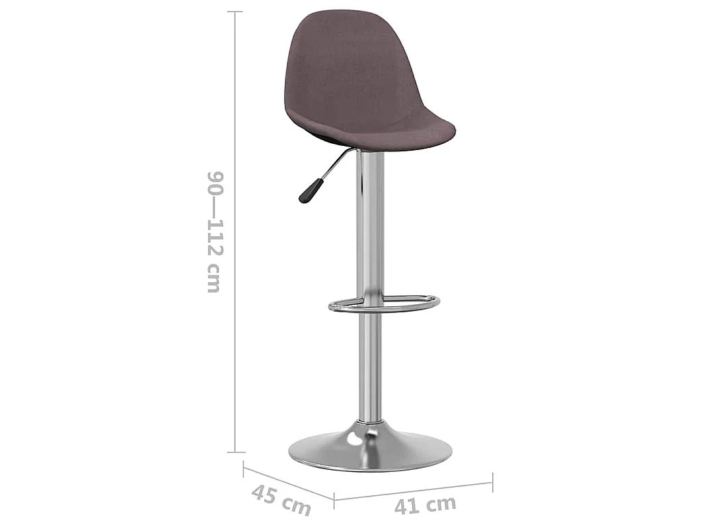 Tabourets de bar lot de 2 taupe tissu