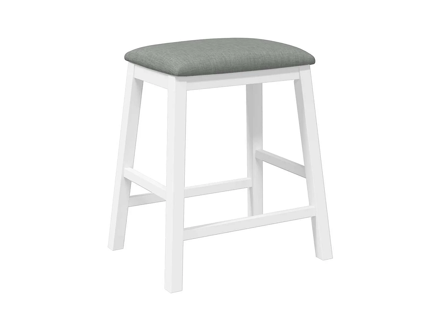 Barstoelen met kussens 2 st massief hout rubber wit