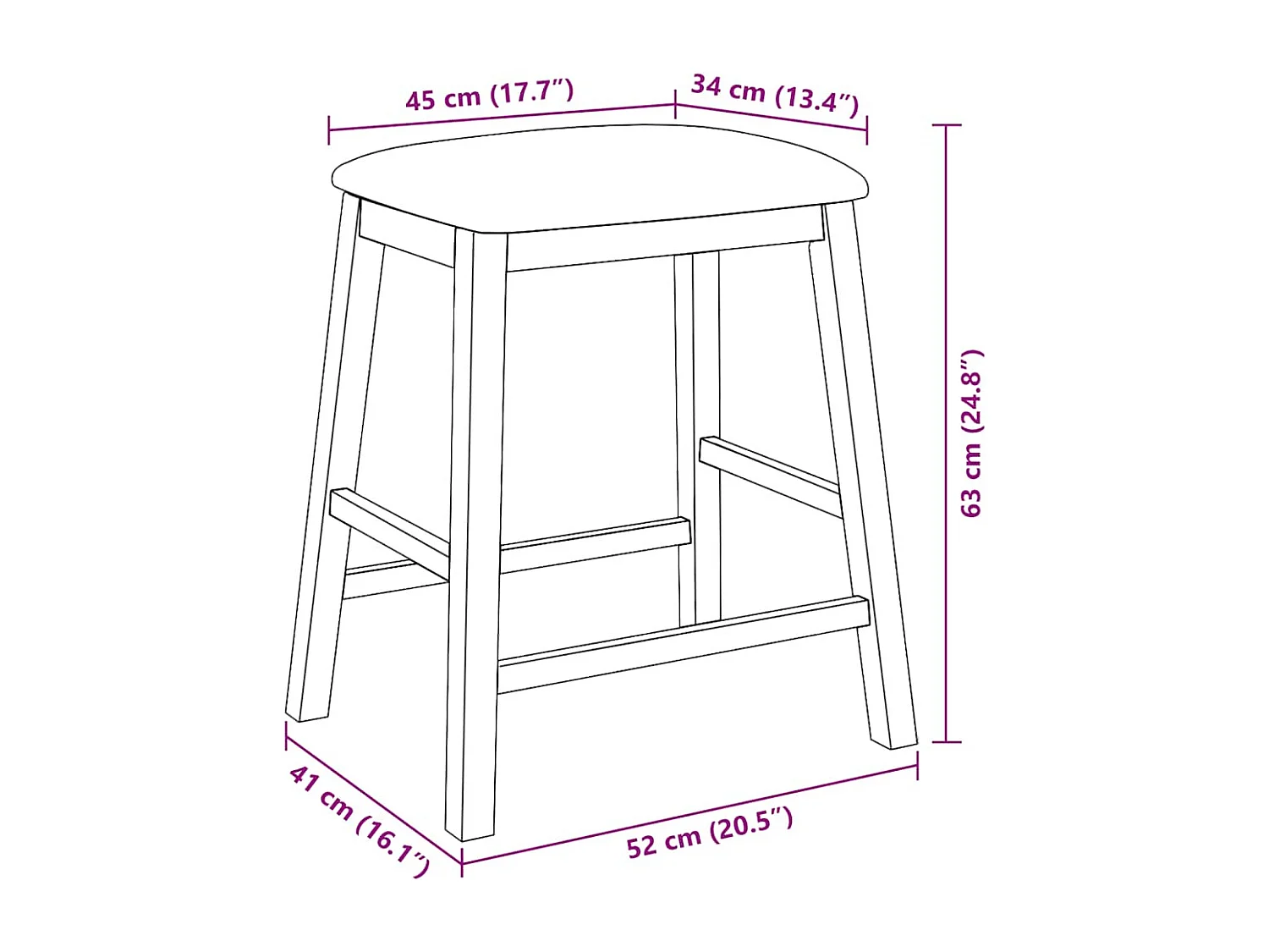 Barstühle mit Kissen 2 Stk. Weiß Massivholz Gummibaum