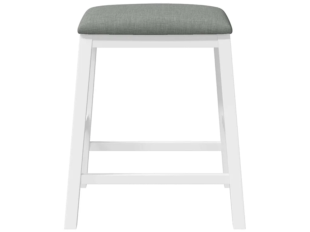 Barstoelen met kussens 2 st massief hout rubber wit