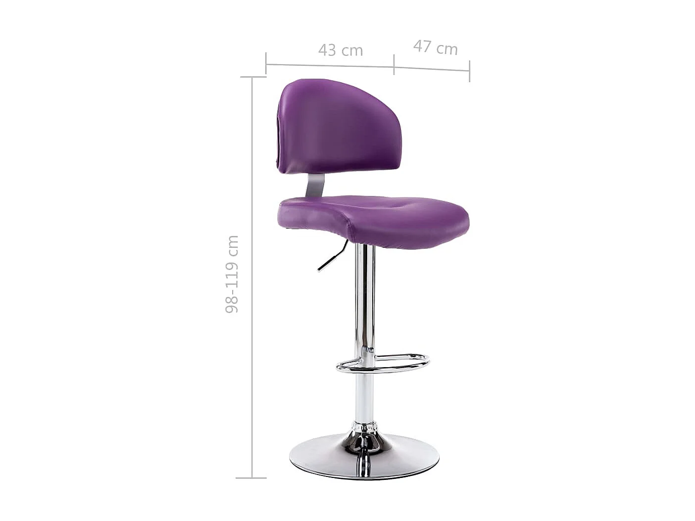 Tabouret de bar Violet Similicuir