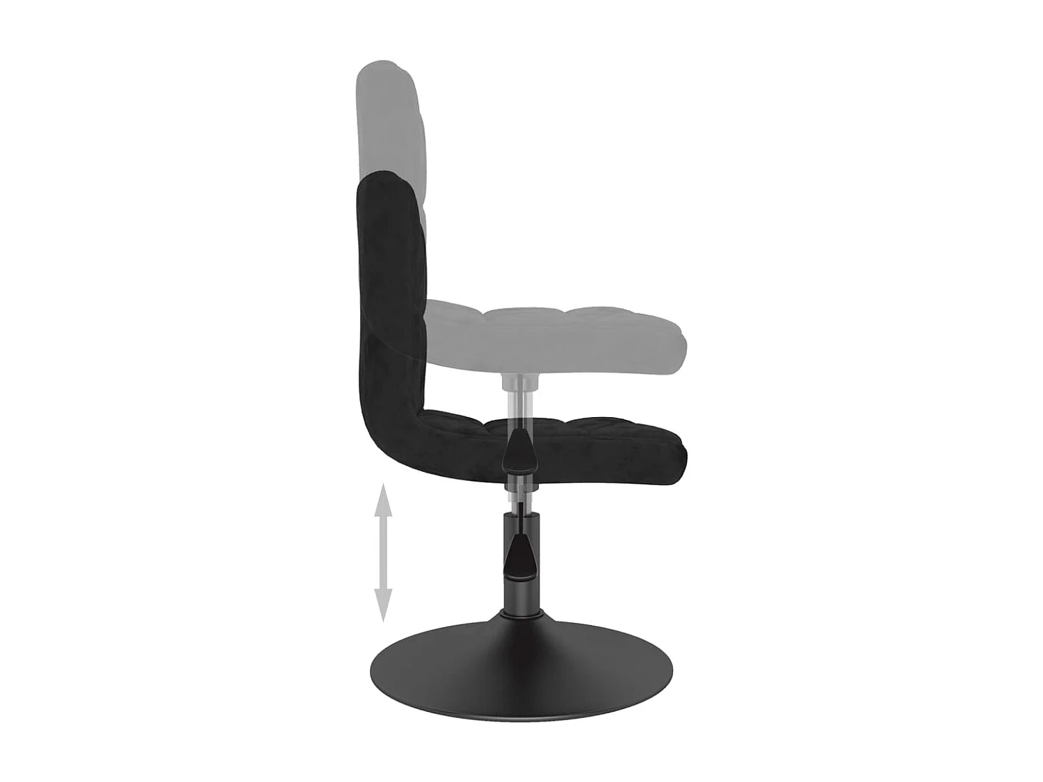 Tabouret de bar pivotant noir velours