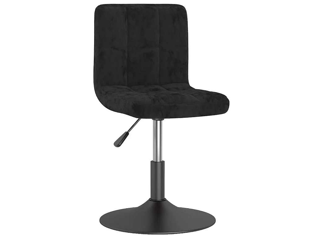 Sgabello da Bar Girevole Nero in Velluto