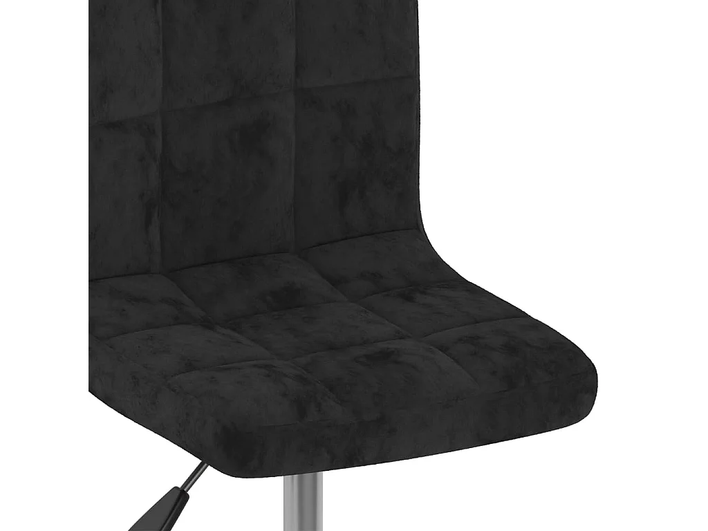 Sgabello da Bar Girevole Nero in Velluto