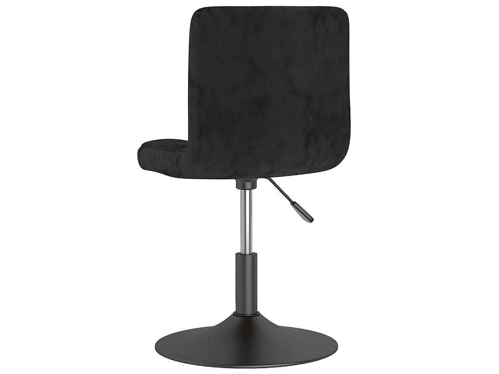 Sgabello da Bar Girevole Nero in Velluto