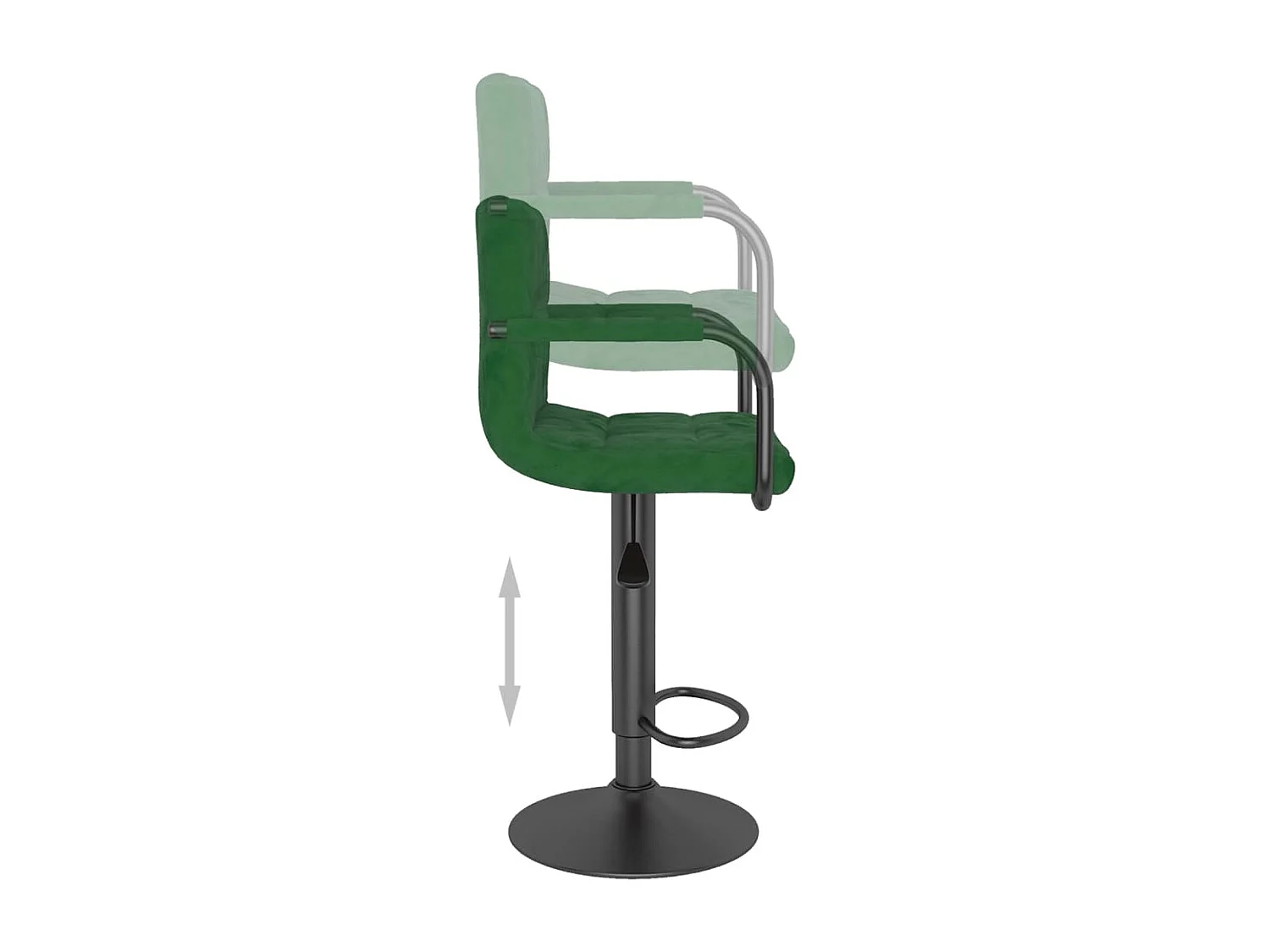 Tabourets de bar lot de 2 vert foncé velours