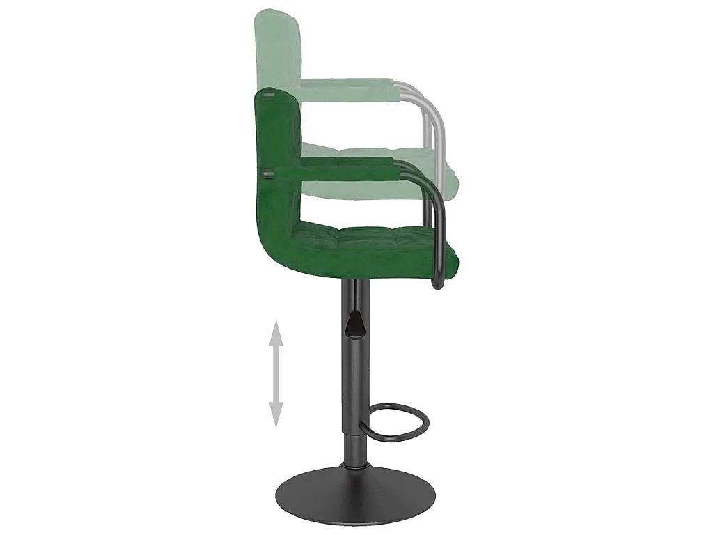 Sgabelli da Bar 2 pz Verde Scuro in Velluto