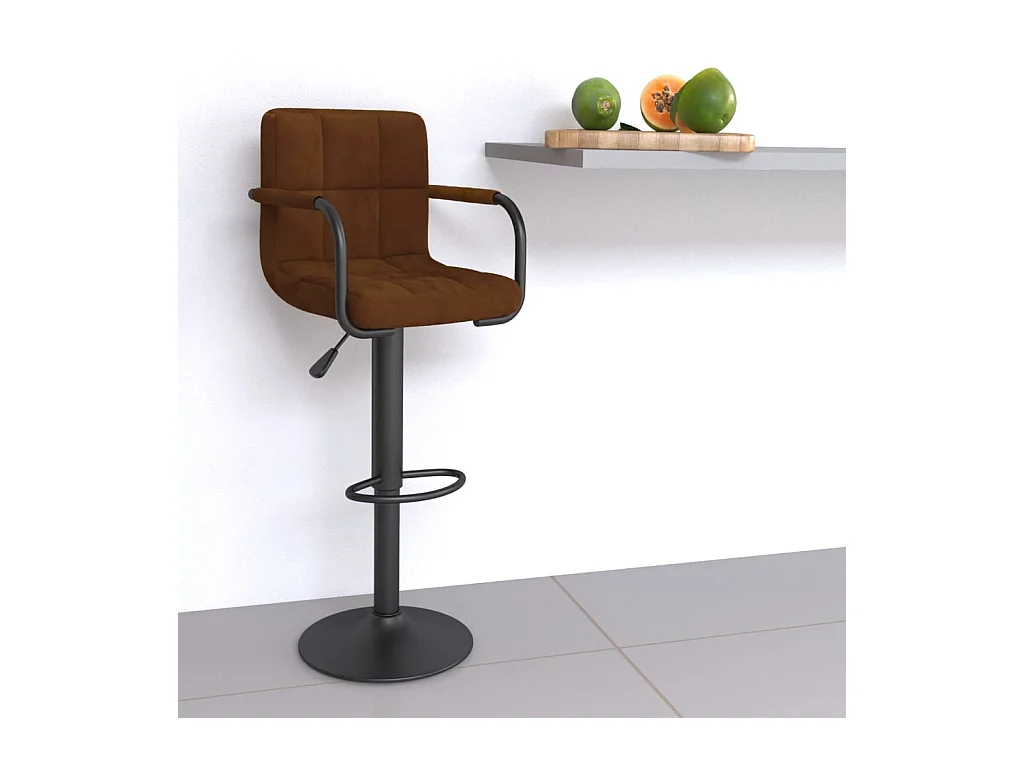 Tabouret de bar Marron Velours