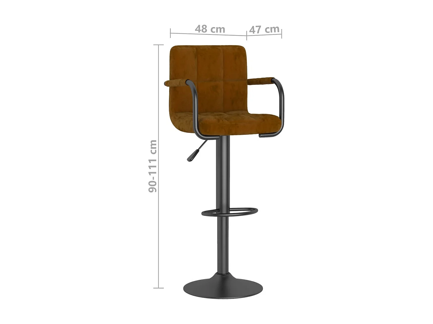 Tabouret de bar Marron Velours