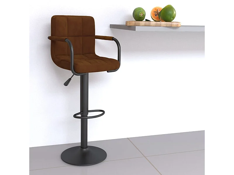 Taburete de cocina de terciopelo marrón