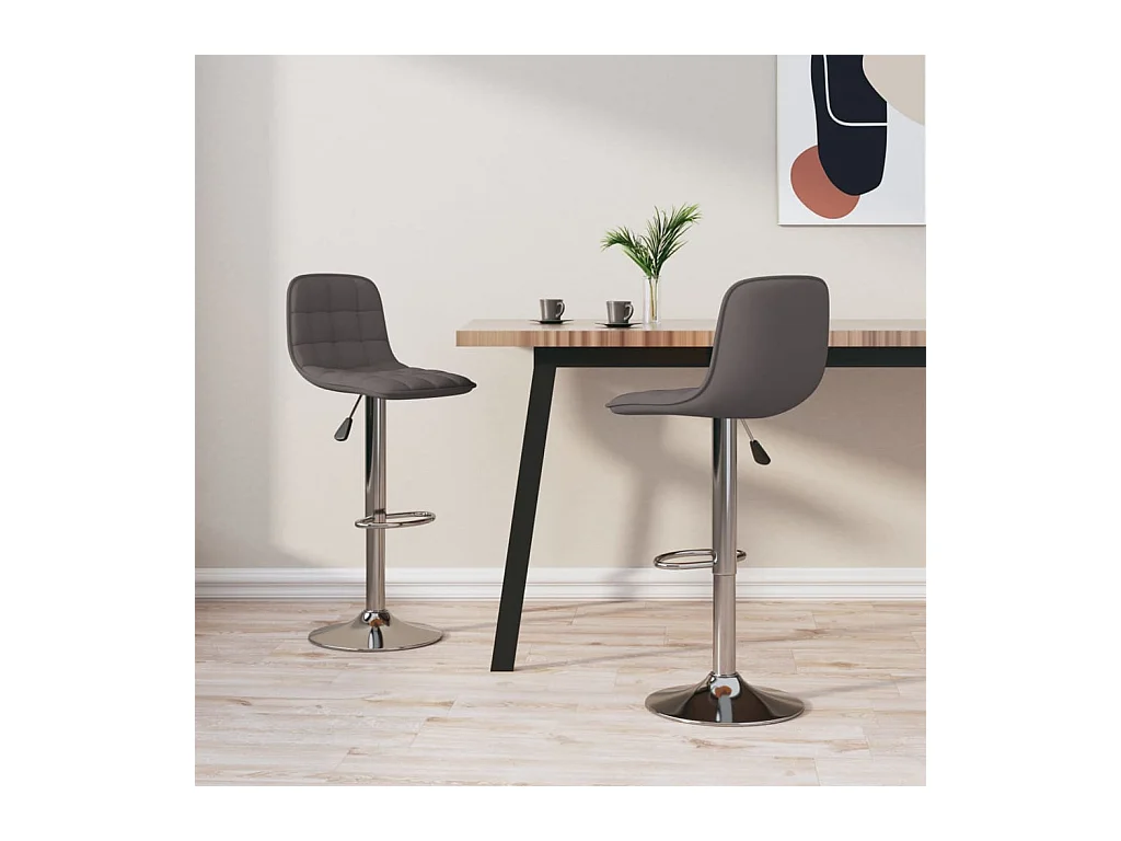 Tabourets de bar lot de 2 taupe tissu