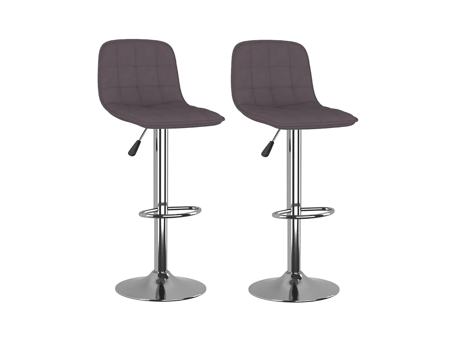 Tabourets de bar lot de 2 taupe tissu