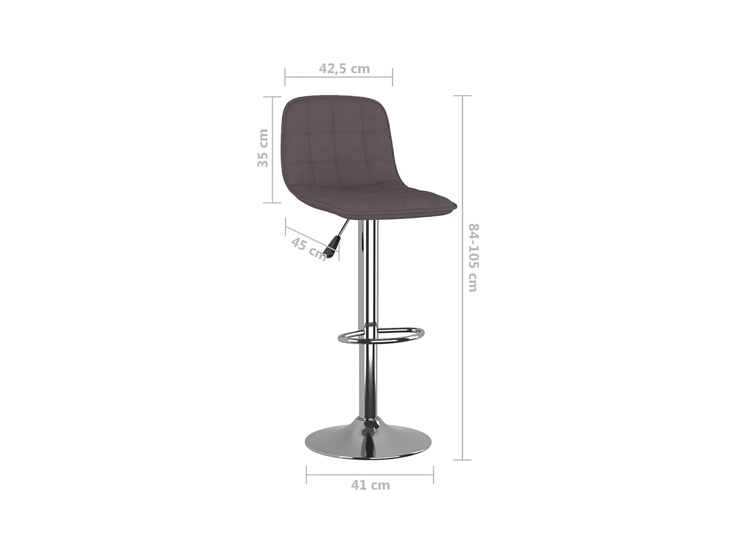 Tabourets de bar lot de 2 taupe tissu