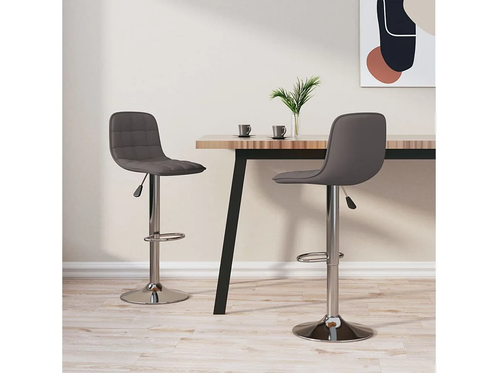 Barhocker 2 Stk. Taupe Stoff
