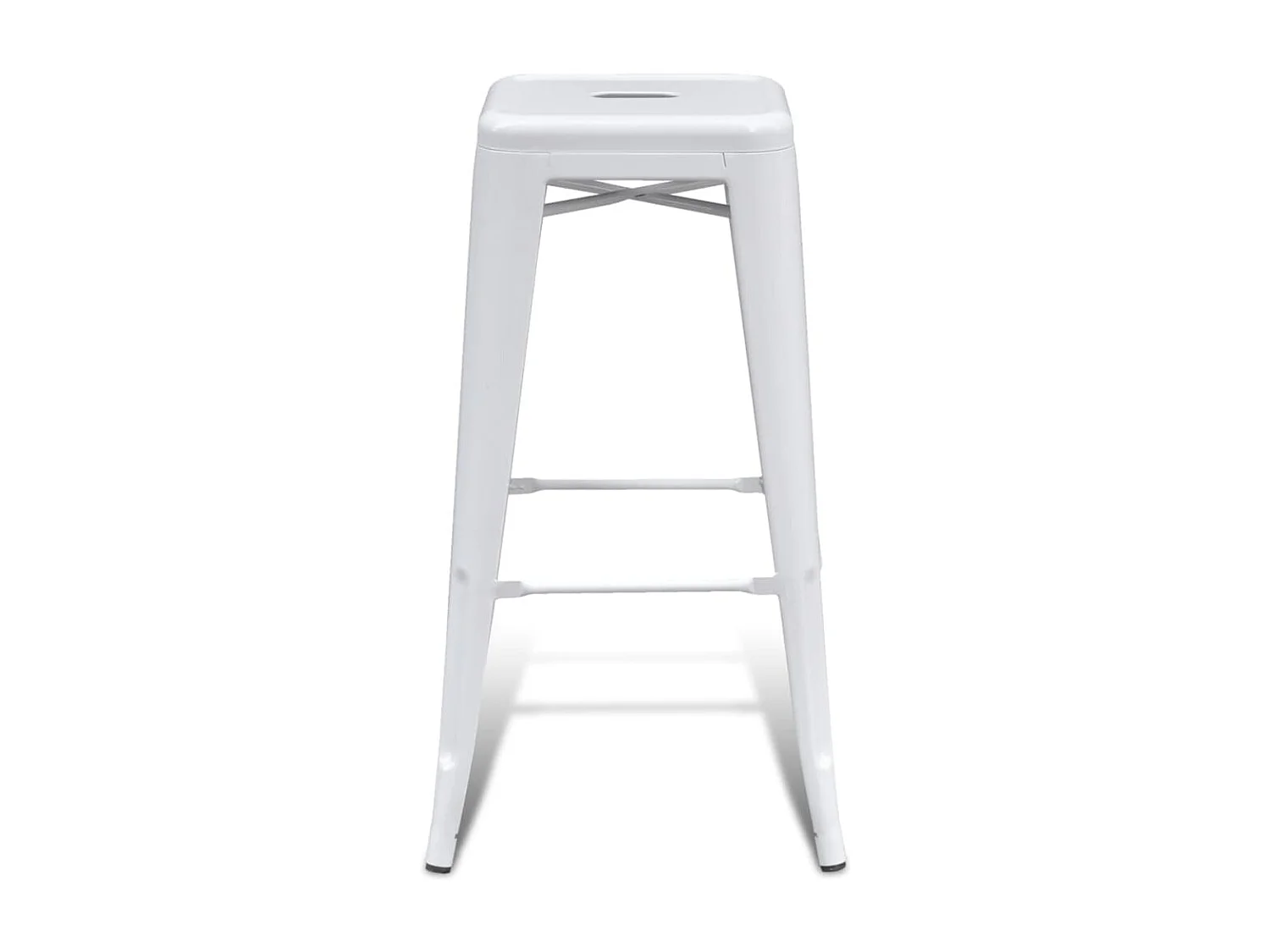 Barhocker 2 Stk. Weiß Stahl