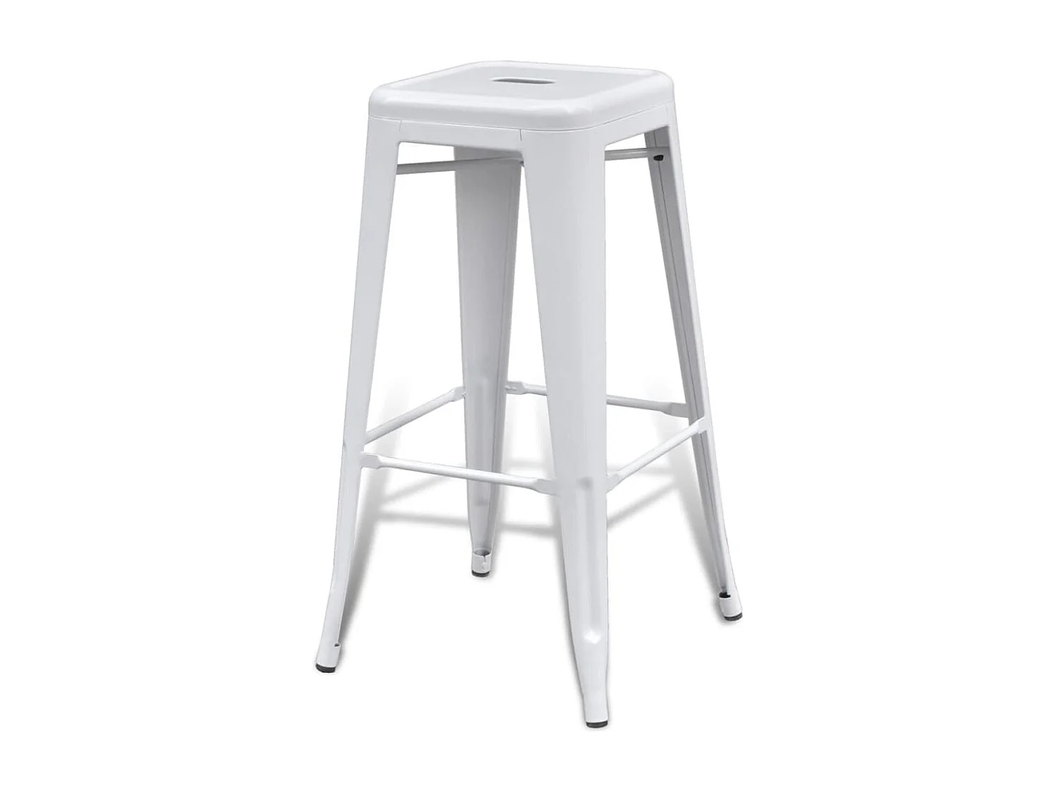 Barhocker 2 Stk. Weiß Stahl