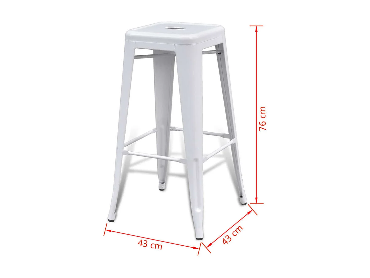 Barhocker 2 Stk. Weiß Stahl