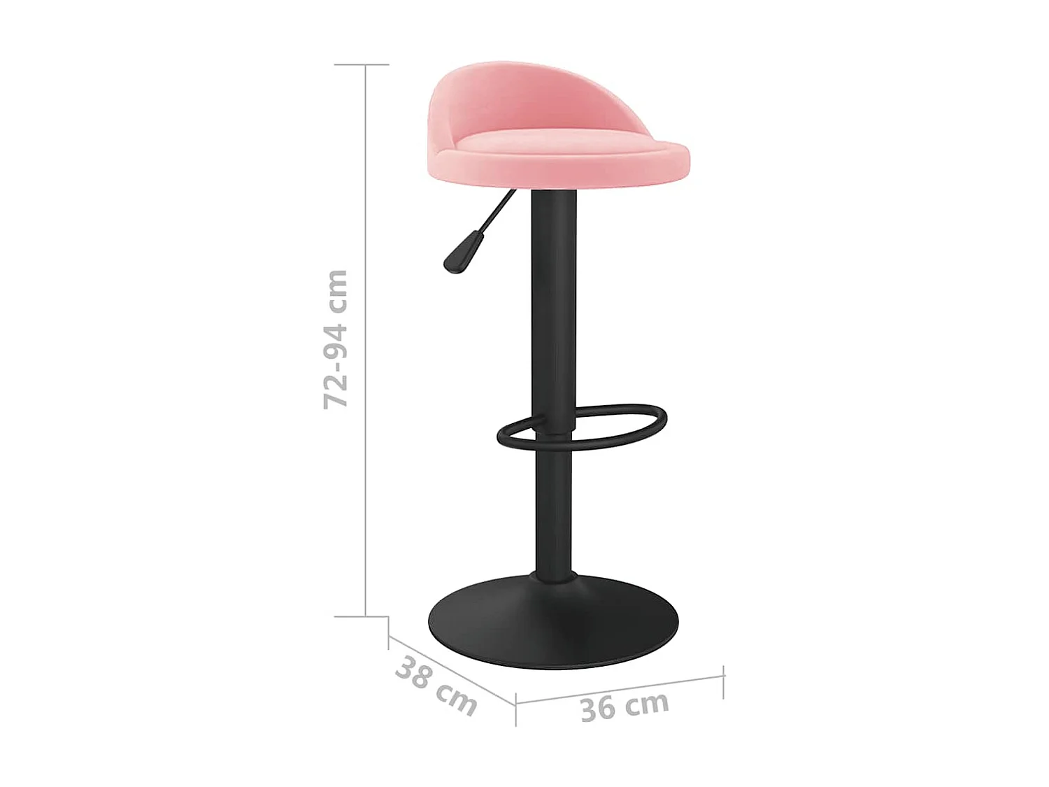 Tabouret de bar Rose Velours