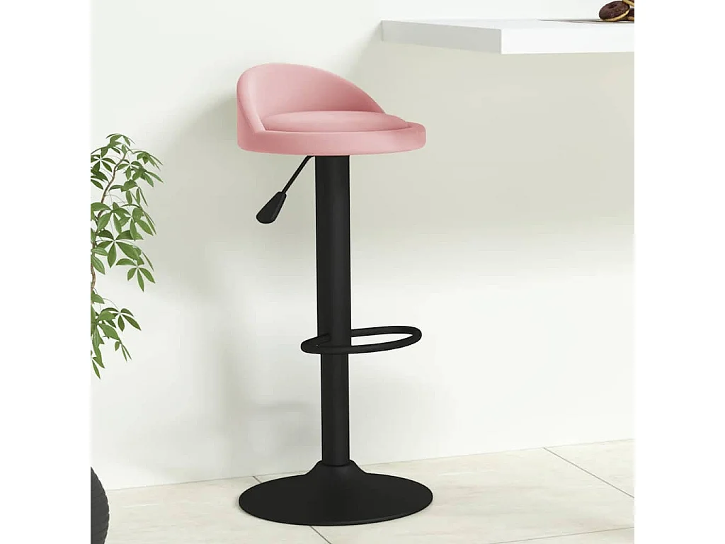 Barkruk fluweel roze