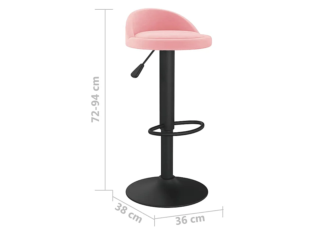 Barkruk fluweel roze