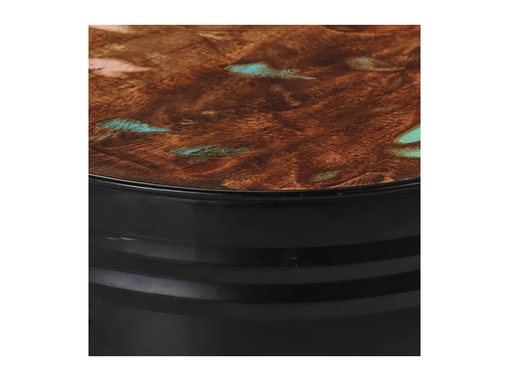 Tables de bar forme tambour 3 pcs bois massif de récupération