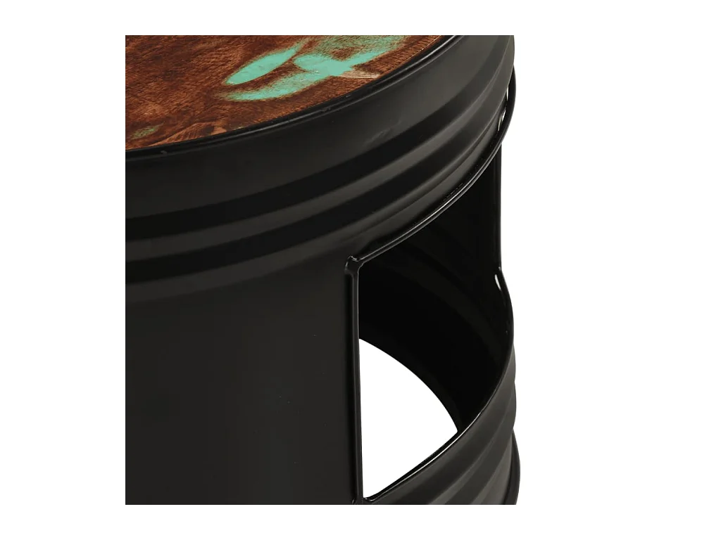 Tables de bar forme tambour 3 pcs bois massif de récupération