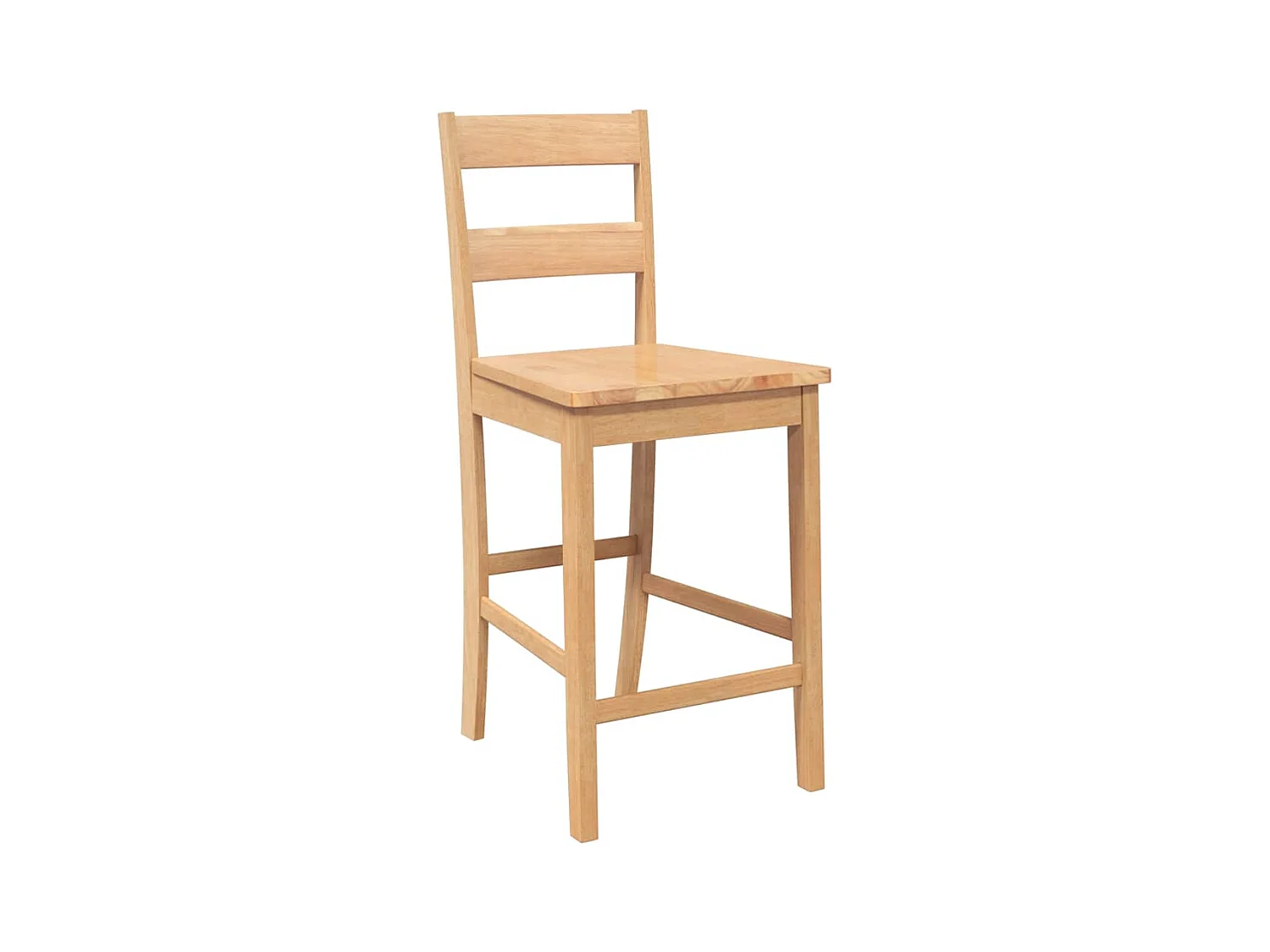 Tabourets de bar 2 pcs naturel bois massif d'hévéa