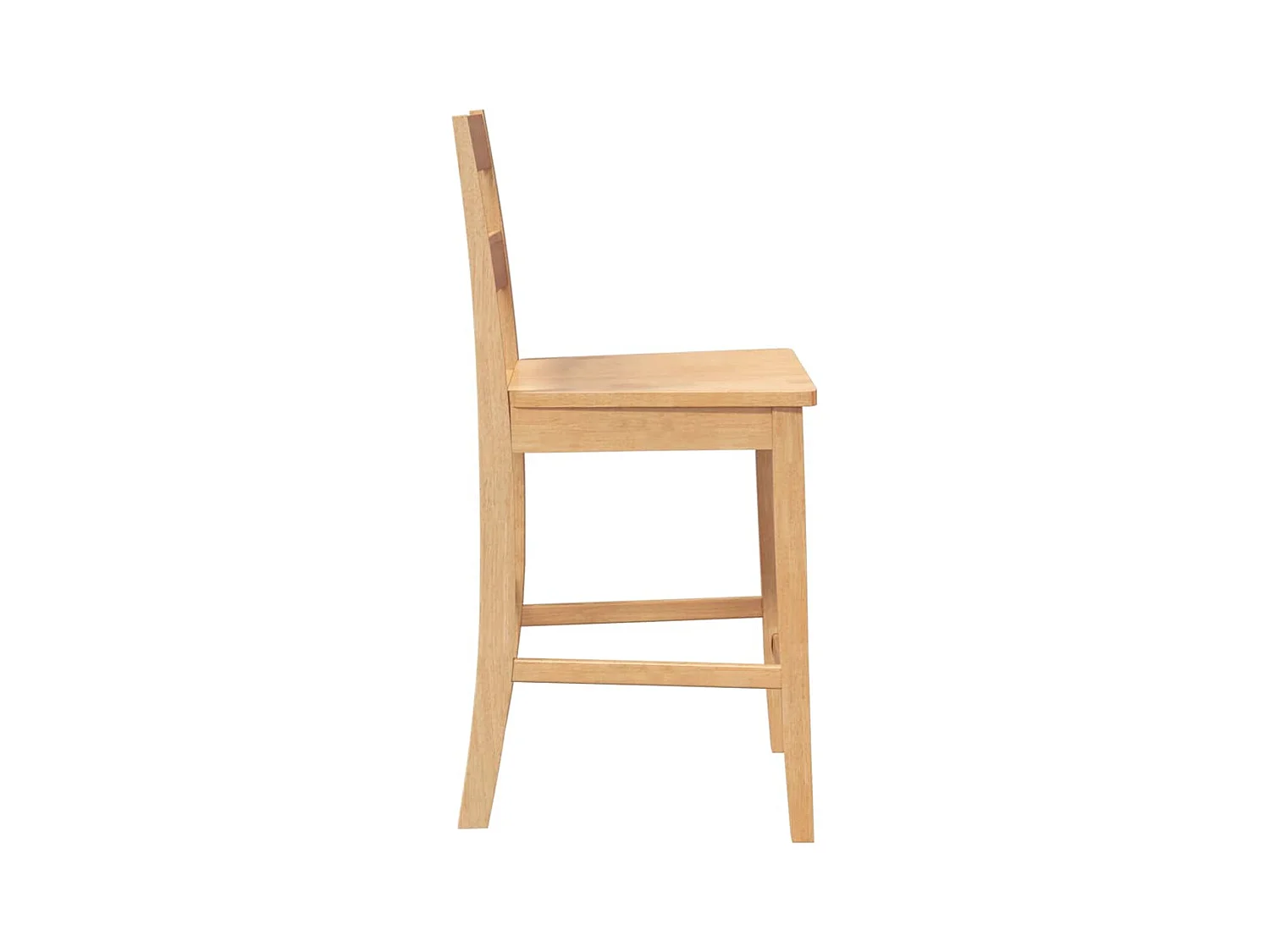 Tabourets de bar 2 pcs naturel bois massif d'hévéa