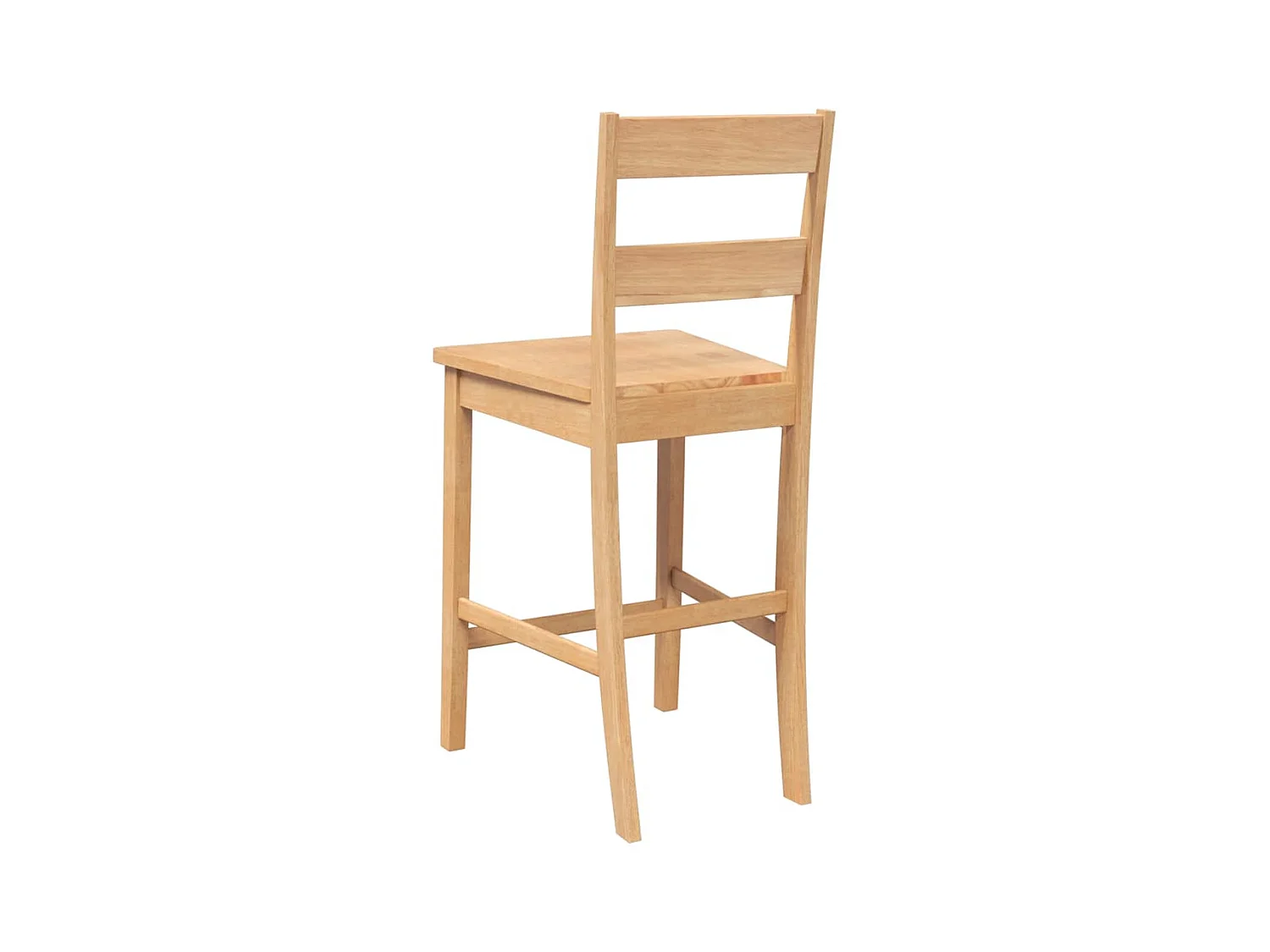 Tabourets de bar 2 pcs naturel bois massif d'hévéa