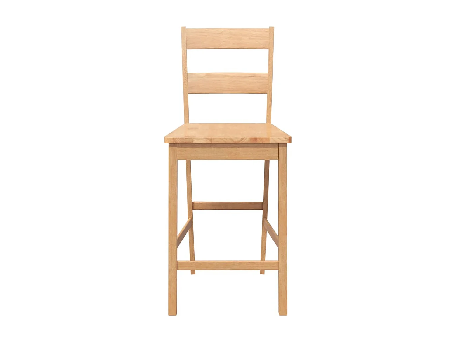 Tabourets de bar 2 pcs naturel bois massif d'hévéa