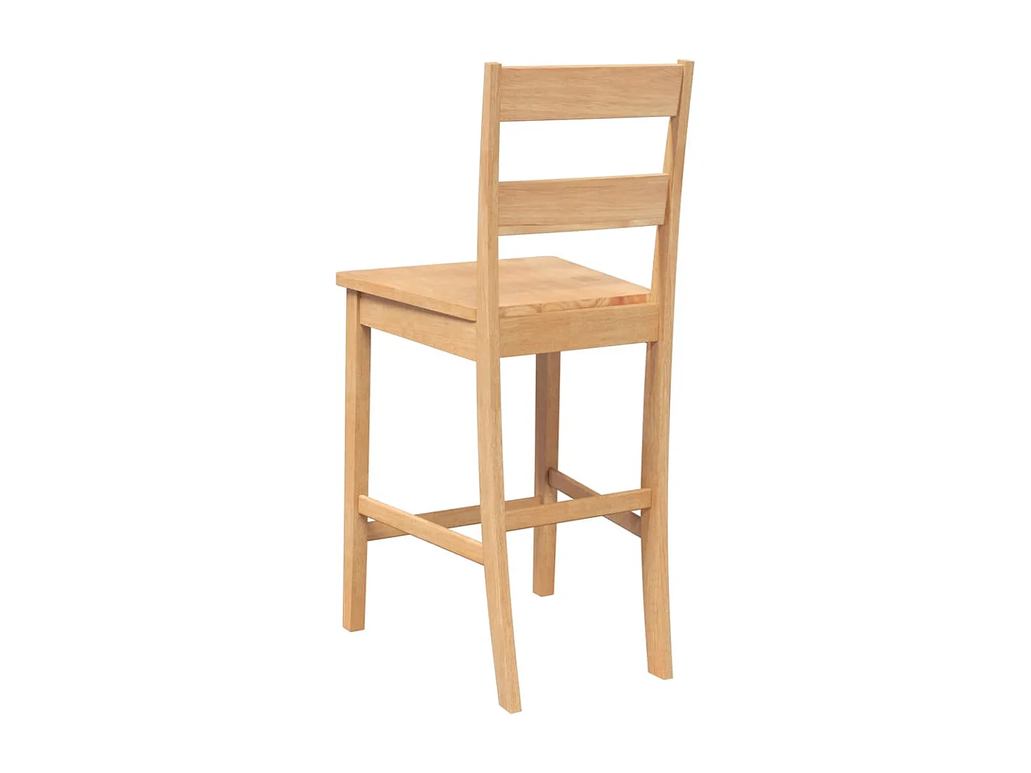 Tabourets de bar 2 pcs naturel bois massif d'hévéa