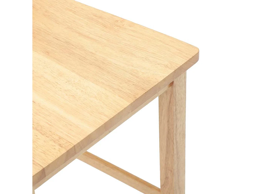 Tabourets de bar 2 pcs naturel bois massif d'hévéa